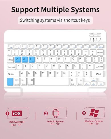 for iPad (A16) 11th/10th Generation Case with Keyboard 11/10.9 inch (2025/2022), Detachable Wireless Bluetooth iPad Keyboard Case Thin & Light with Built-in Pencil Holder, Pink in Kuwait