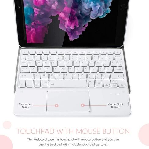 حالة لوحة مفاتيح لوحة اللمس الخلفية لـ Galaxy Tab A. 10.5 (SM-T590 / T595 / T597) ، لوحة مفاتيح Bluetooth القابلة للفصل مغناطيسيًا مع غطاء حامل جلدي لـ Galaxy Tab A 10.5 (إصدار 2018) ، الأسود) in Kuwait