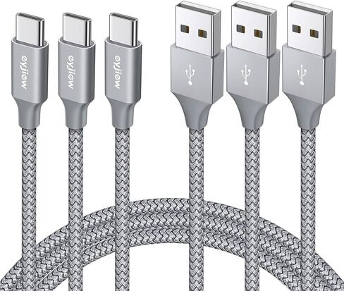 كبل USB C [3 حزمة] ، QC 3.0 USB إلى Cable Cable USB C ، الشحن السريع ، [1.5 قدم+3.3 قدم+3.3 قدم] نايلون مضفر من نوع بيانات الاتصال in Kuwait