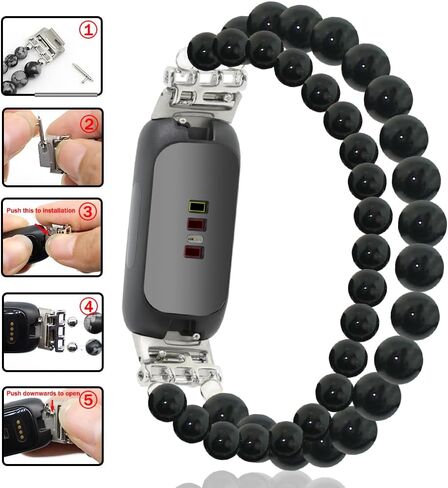 C&L Accessories Bracelets Compatible with Inspire 3 Bands for Women Beaded Wristband Natural Gemstone Replacement Straps in Saudi Arabia