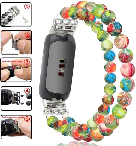 أساور C&L الملحقات المتوافقة مع Inspire 3 فرق للنساء للمربحة المعصم أحزمة الاستبدال الأحجار الكريمة الطبيعية in Kuwait