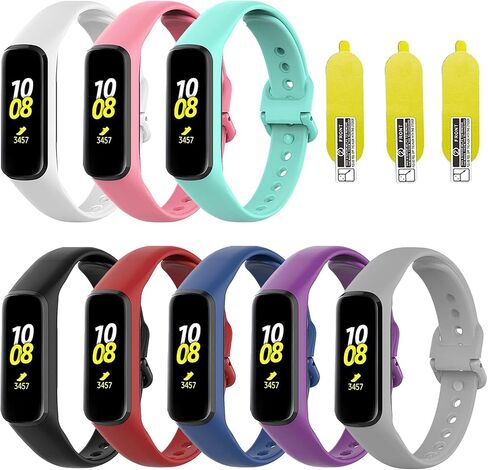 LeongLzt Galaxy Fit 2 Band Samsung Galaxy Fit 2 replacement Bands, Soft Silicone Galaxy Fit2 Straps for Samsung Galaxy Fit2 SM-R220 Smart Bands For Women & Men (3/6/8 - Pack) in Saudi Arabia