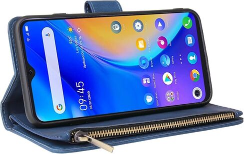 Asuwish Compatible with TCL 20 SE 6.82 Wallet Case and Tempered Glass Screen Protector Flip Cover Card Holder Stand Cell Accessories Phone Cases for TCL20SE Android 11 TLC 20SE T6710 6.82" Women Blue in Saudi Arabia