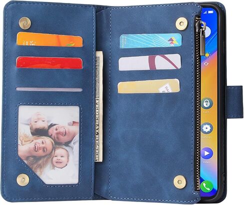 Asuwish Compatible with TCL 20 SE 6.82 Wallet Case and Tempered Glass Screen Protector Flip Cover Card Holder Stand Cell Accessories Phone Cases for TCL20SE Android 11 TLC 20SE T6710 6.82" Women Blue in Saudi Arabia