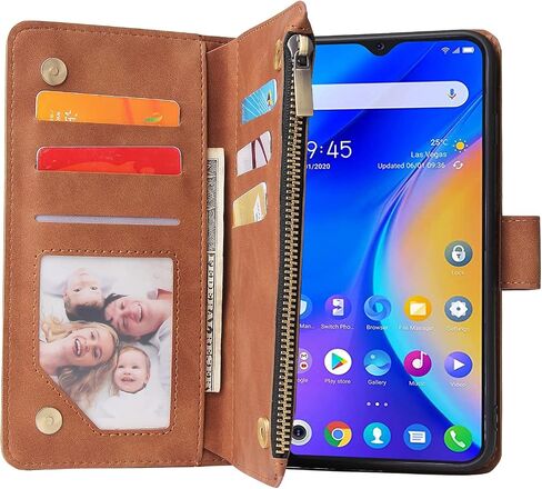 Asuwish Compatible with TCL 20 SE 6.82 Wallet Case and Tempered Glass Screen Protector Flip Cover Card Holder Stand Cell Accessories Phone Cases for TCL20SE Android 11 TLC 20SE T6710 6.82" Women Blue in Saudi Arabia