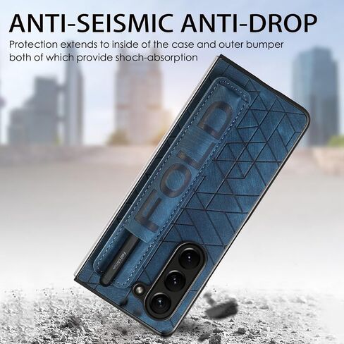 omio for galaxy z fold 6 case with s pen rolder & strap ، حزام معصم ، غلاف خلفي للمعصم. in Kuwait