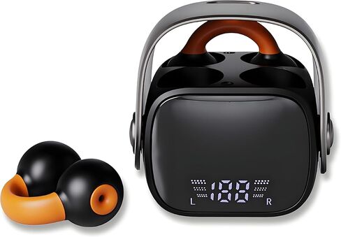 Wireless Ear Clip Headphones Bluetooth 5.3 - Lightweight Bone Conduction Earbuds with LED Display, Open Ear Earphones Compact Mini Design for Small Ears, Fit for Running, Sports & Gym in Kuwait