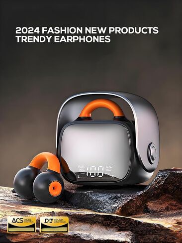 Wireless Ear Clip Headphones Bluetooth 5.3 - Lightweight Bone Conduction Earbuds with LED Display, Open Ear Earphones Compact Mini Design for Small Ears, Fit for Running, Sports & Gym in Kuwait
