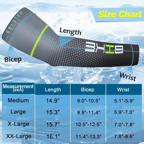 beister UV Sun Protection Cooling Compression Sleeves Arm Sleeves Men Women Cycling in Kuwait
