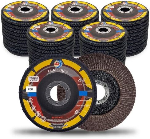 WA 50PACK - 4 1/2 بوصة × 7/8 بوصة من الألومينا المكلسة عالية الكثافة من الدرجة الصناعية قرص صنفرة عجلة طحن لطاحونة الزوايا المعدنية/الفولاذ المقاوم للصدأ/الخشب T29، 4 1/2 بوصة (Grit 40) in Saudi Arabia