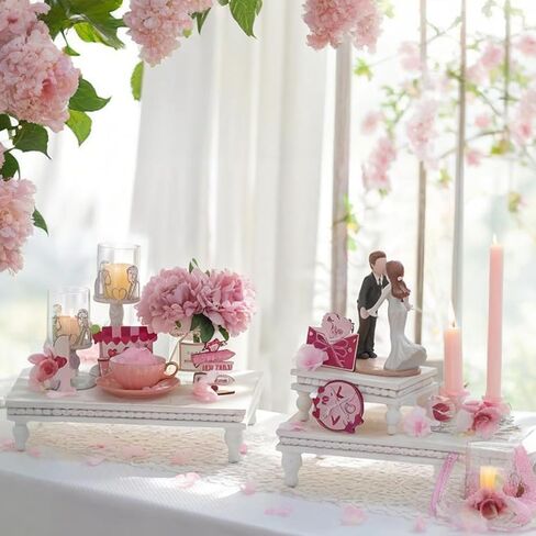 Hanobe خشبية العرض الناهضون الزخرفية: مجموعة من 3 الخشب الأسود الركيزة حامل طبقات صينية مستطيلة ديكور مزرعة لسطح الطاولة مكافحة الناهض خمر مع ديكور المطبخ مطرز in Kuwait