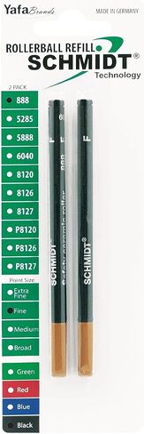 Schmidt 888 Technology Ceramic Rollerball Plastic Tube Refill Broad Point 1.0mm, Black, 2 Pack Blister (SC58113) in Kuwait