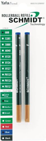 Schmidt 888 Technology Ceramic Rollerball Plastic Tube Refill Broad Point 1.0mm, Black, 2 Pack Blister (SC58113) in Kuwait