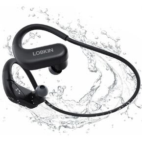 LOBKIN Waterproof Earbuds for Swimming, Bone Conduction Headphones IPX8 Swimming Headphones 8GB Memory Bluetooth 5.4 Wireless 8H Playtime in Ear Underwater Sport Earphones for Swimming, Running