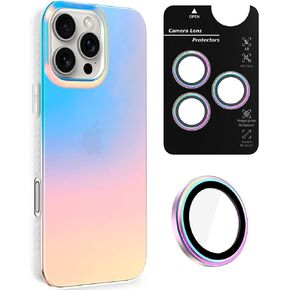 LONLI Hue Bundle - for iPhone 16 Pro - Iridescent Phone Case + Iridescent Camera Lens Protectors