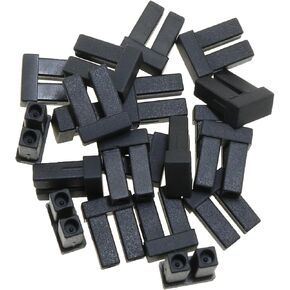 Heyous 20pcs Lc الغبار غلاف الألياف وحدة الألياف البصرية قابس الأسود المطاط لوزنك لوك
