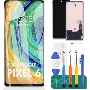 OLED for Google Pixel 6 LCD Screen Replacement for Google Pixel 6 LCD Display Touch Screen Screens Assembly REALL مع إطار GB7N6 ، G9S9B16 ، G9S9B ، GR1YH (مع وظيفة البصمة)