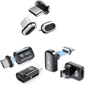 HanCenDa 4Pack 240W USB C Magnetic Adapter, 24Pin 180 Degree Type C Adapter with USB4 40Gbps Data Transfer 8K 60Hz Video