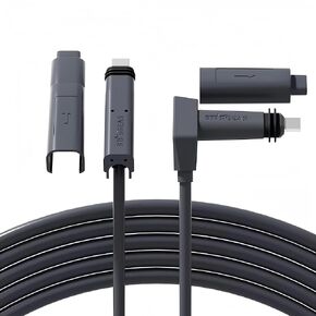 كابل Starlink Gen 2 16.4ft/5m قمر صناعي مستطيل V2 كابل بديل ، امتداد مع إكسسوارات end cap starlink speeds تسرع رمادي ما يصل إلى 1200 ميجابت في الثانية