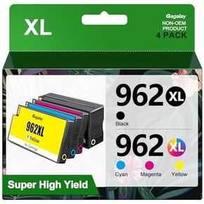962XL Ink Replacment for HP 962XL Ink Cartridges Combo Pack Compatible with HP Ink 962XL Black and 962 Color Combo Pack Work with Officejet Pro 9010 9020 9015 Printers, 4 Pack