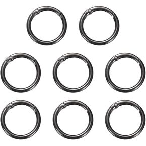 HARFINGTON Spring O Ring Clip, Metal Spring Clasp Key Ring, Round Keychain Snap Buckle Accessories for Purse Shoulder Bag Lanyard Leather DIY Crafts