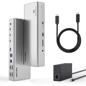 Thunderbolt 4 Dock, WAVLINK Docking Station with Quad 4K@60Hz Monitors, Four Thunderbolt 4 Ports, 98W PD, 2.5G RJ45 Ethernet, SD V4.0, 10Gbps USB3.1, for MacBook Pro/Air etc