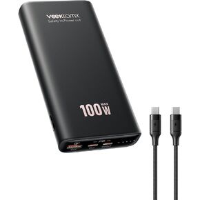 VEEKTOMX 100W Laptop Power Bank 20000mAh Fast Charging Portable Laptop Charger USB C PD 3.0 Battery Pack Compatible with iPhone16/15/14/13/12/11 Pro MacBook iPad Samsung Steam Deck Camera etc