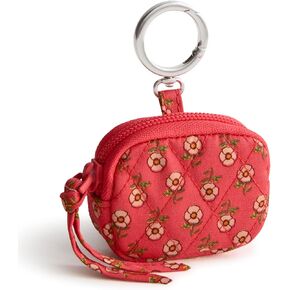 Vera Bradley Premium Cotton Bag Charm for AirPods, Tiny Poppies