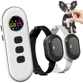 Ultra-Small Dog Shock Collar for 2 Dogs, Ultra-Light & Thin Dog Training Collar with 1300ft Remote, Tailoredfor Small Dogs 5-15lbs & Medium Dogs, 198-Level Control, Waterproof, Rechargeable