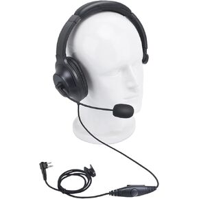 2 Pin M1 Over Ear Headset Earmuff Headphone Radio Earpiece with Boom Mic Compatible for Motorola BPR40 CLS1110 CLS1410 CP185 CP200 CP200D DLR1020 DLR1060 DTR650 DTR700 RDM2070D RDU4100 Radios