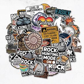 55 PCS Geology Stickers Geology Party Favors & Decorations Waterproof Vinyl Decals for Helmet,Water Bottle, Laptop, Skateboard,Laptop Luggage Cup Surfboard, Handy Scrapbook