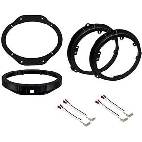 6x9 Front and 6" 6.5" 6.75" Rear Car Stereo Speaker Install Adapter Mount Bracket Plates and Speaker Wire Connectors- Made for Ford: 2023-2024 F150 F-150, 2022-2024 F250/F350/F450/F-250/F-350/F-450