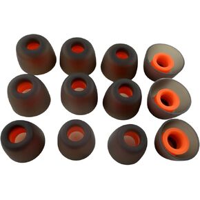 6 Pairs Premium Ear Tips for JBL Tune TWS Earbuds in Ear Tips, Soft Silicone Washable Noise Reducing Secure fit for June 230NC TWS/Tune 125TWS /Tune 130NC TWS Free X, Fit in Case, Buds Tips Black