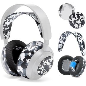 WC Arctis Nova Bundle Pack - Cooling Gel Earpads, Silicone Headband, and Side Speaker Plate Upgrade for Arctis Nova Pro Wireless by Wicked Cushions | Snow Camo