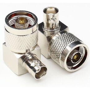 BNC Female to N Male Right Angle Adapter RF Coax Coaxial Connector 2Packs