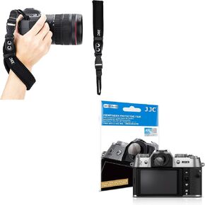 Viewfinder Screen Protector + Camera Hand Wrist Grip: Viewfinder Screen Protector for Fujifilm Fuji XT50 XS20 XS10 X-T30II XT200 XT100 With Quick Release Soft Neoprene Camera Hand Wrist Grip Strap