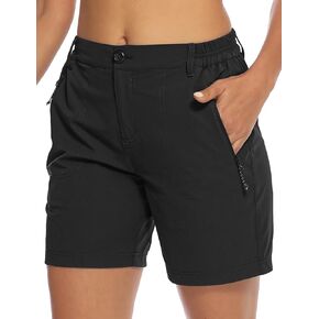 TBMPOY Women's 6" Hiking Cargo Shorts Quick Dry with Pockets Work Golf Short Lightweight Outdoor Active Summer for Women