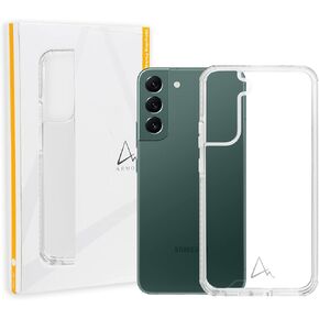 ARMOR Classics Case for Samsung Galaxy S22 Plus, Crystal Clear with Light Grey Tape