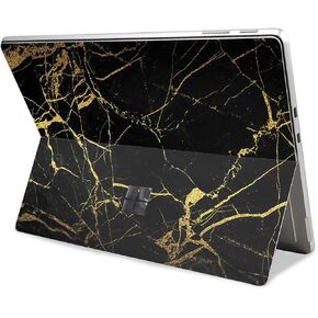 قرص الجلد المتوافق مع Microsoft Surface Pro 11 (2024) - رخام الذهب الأسود - غطاء ملصق الواقي فينيل 3M - يسهل تطبيقه | مصنوع في الولايات المتحدة الأمريكية من قبل Mayyskins