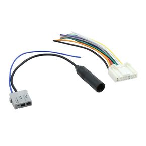 X AUTOHAUX 2 in 1 DC 12V Car Wire Harness Male Socket W FM Antenna Adapter Cable for Nissan