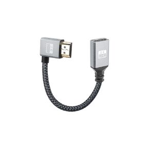 GINTOOYUN 90 Degree HDMI Extension Cable HDMI Male and Female Expansion Cable Support 2.0 4K@60HZ for HDTV, Blu-ray Player, Projector, Monitor, Home Theater, Etc(Right Angle)