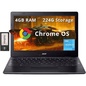 Acer Chromebook R11 CB5-132T-C67Q Touch Screen Chromebook with Intel Celeron N3060 Processor, 11.6" IPS Multitouch Screen 4GB Memory, 32GB SSD and Google Chrome OS