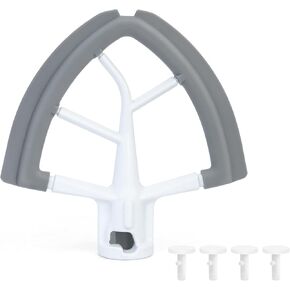 4.5-5 Quart Flex Edge Beater, for Kitchenaid Mixer Attachments, whit 4 Attachment Holder and 6 Adhesive Backing