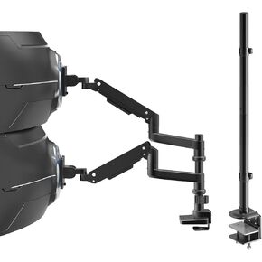 Bundle: 17-49 inch Heavy Duty Dual Monitor Arm and 31.5 inch Pole(with Iron Base)