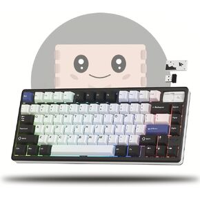 Womier 75 ٪ ألعاب لوحة المفاتيح اللاسلكية ، QMK/عبر الألومنيوم CNC مع لوحة مفاتيح ميكانيكية بطارية 8000mAh ، لوحة مفتاح Tri-mod
