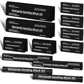2025 New 12 PC Sanding Block Kit,Auto Body Sanding Block kit,Automotive Sanding Blocks,Sanding Blocks Auto Body,Flexible EVA Foam Wet or Dry Sanding Blocks Set,Car Sanding Block,Light,Semi Rigid,Black