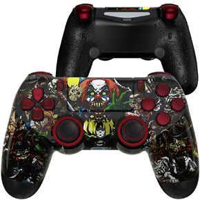 HEXGAMING NEW SPIKE 2 Back Buttons & Interchangeable Thumbsticks & Triggers Stop Compatible with ps4 Pro Controller with Paddles - Scary Party