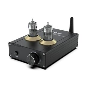 TPA-6A2 Tube Amplifier 2.0 Channel 50 Watt x2 Hi-Fi Stereo Digital Power Amp Bluetooth 5.0 Mini Home Audio Receiver (Black)