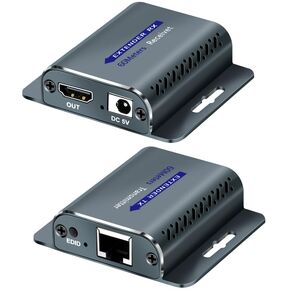 HDMI Extender Over CAT5e/6,HDMI Over Ethernet,HD MI Over cat6 with 200 FT for 1080@60Hz,RJ45 to HD Converter Plug & Play with 5V Power Adapter