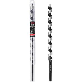 ZKH Auger Drill Bit for Wood, 3/8 x 12 Inch Long Drill Bit with 3/8" Hex Shank, High Carbon Steel Wood Drill Bit with Self-Positioning Tip, Smooth Drilling for Soft and Hardwood, Plastic, Drywall in Kuwait